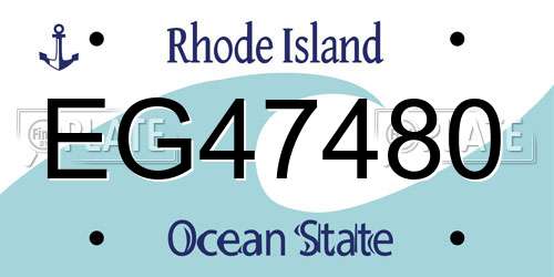 EG47480 Rhode Island License Plate