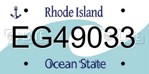 EG49033 Rhode Island License Plate