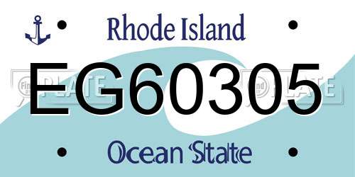 EG60305 Rhode Island License Plate