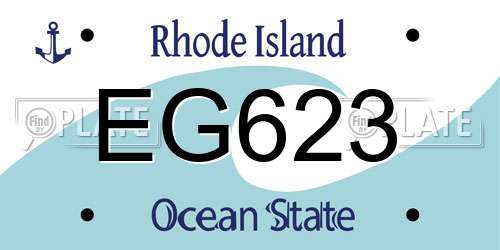 EG623 Rhode Island License Plate