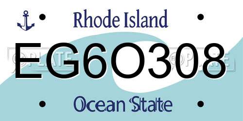 EG6O308 Rhode Island License Plate