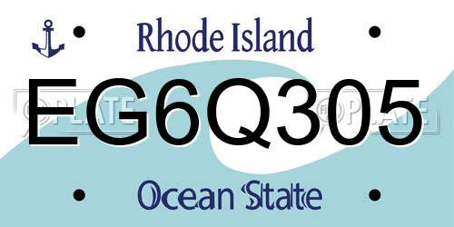 EG6Q305 Rhode Island License Plate