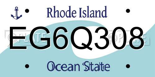 EG6Q308 Rhode Island License Plate