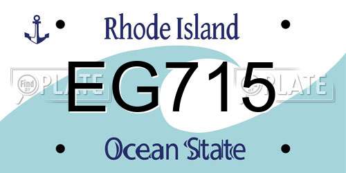EG715 Rhode Island License Plate