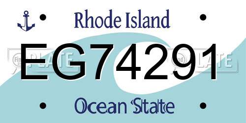EG74291 Rhode Island License Plate