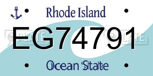 EG74791 Rhode Island License Plate