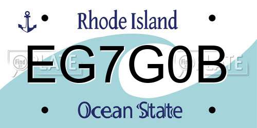 EG7G0B Rhode Island License Plate
