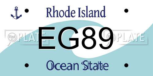 EG89 Rhode Island License Plate