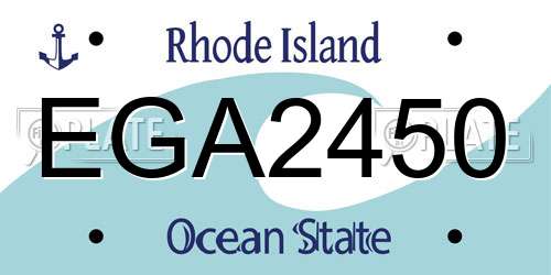 EGA2450 Rhode Island License Plate