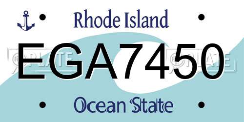 EGA7450 Rhode Island License Plate
