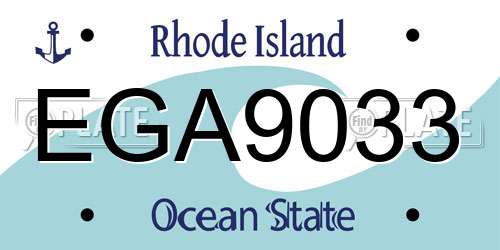 EGA9033 Rhode Island License Plate