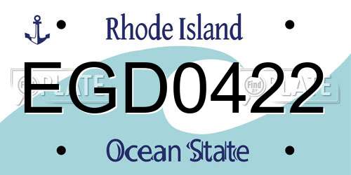 EGD0422 Rhode Island License Plate
