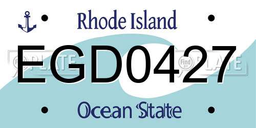EGD0427 Rhode Island License Plate