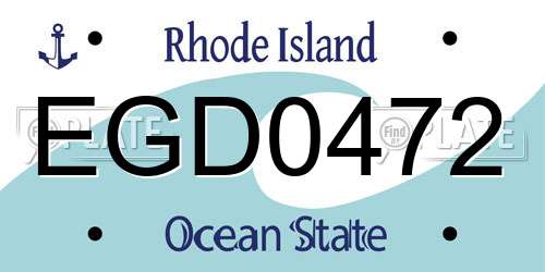 EGD0472 Rhode Island License Plate