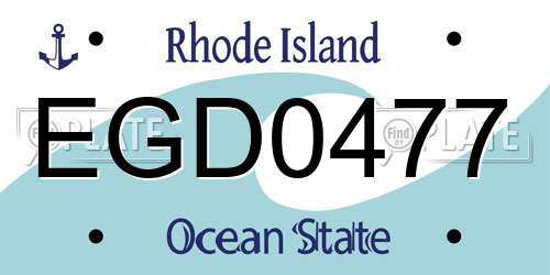 EGD0477 Rhode Island License Plate