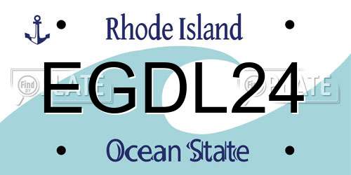 EGDL24 Rhode Island License Plate