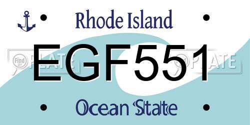EGF551 Rhode Island License Plate