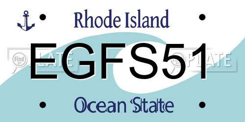 EGFS51 Rhode Island License Plate