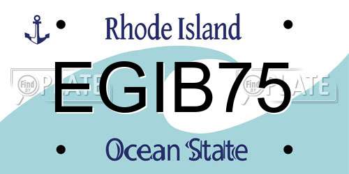 EGIB75 Rhode Island License Plate