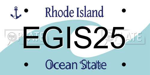 EGIS25 Rhode Island License Plate