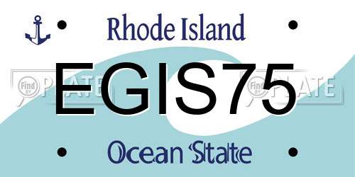 EGIS75 Rhode Island License Plate