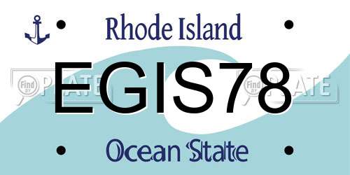 EGIS78 Rhode Island License Plate