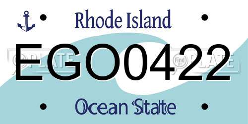 EGO0422 Rhode Island License Plate