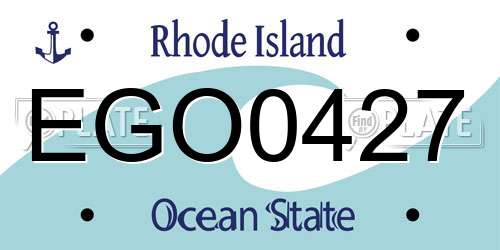 EGO0427 Rhode Island License Plate