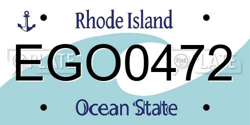 EGO0472 Rhode Island License Plate