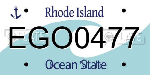 EGO0477 Rhode Island License Plate