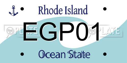 EGP01 Rhode Island License Plate