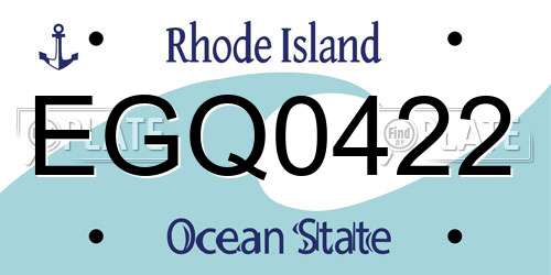 EGQ0422 Rhode Island License Plate