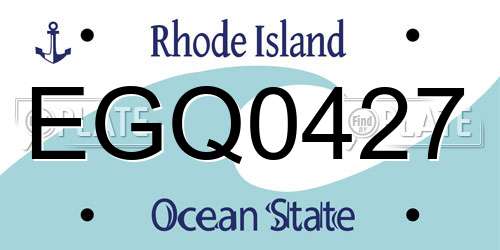 EGQ0427 Rhode Island License Plate