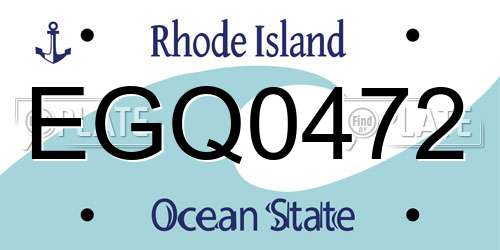 EGQ0472 Rhode Island License Plate