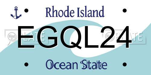 EGQL24 Rhode Island License Plate