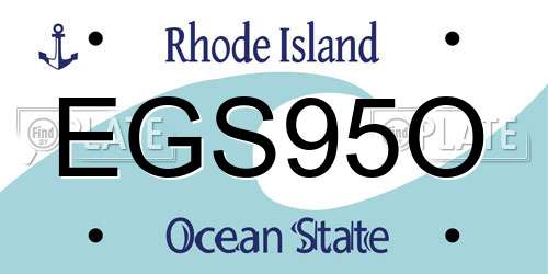 EGS95O Rhode Island License Plate