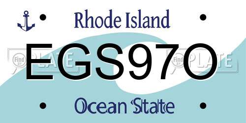 EGS97O Rhode Island License Plate