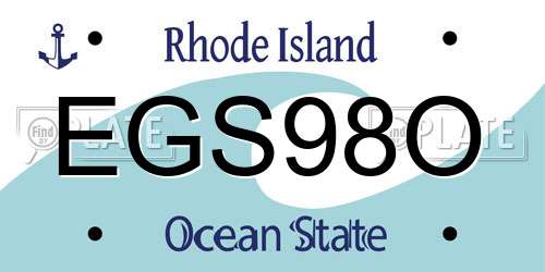 EGS98O Rhode Island License Plate