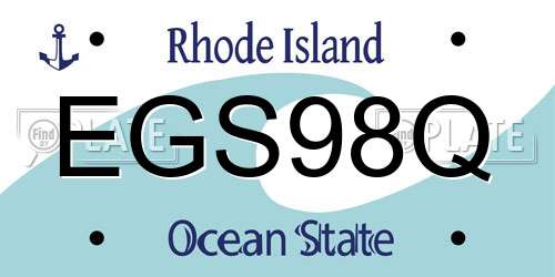 EGS98Q Rhode Island License Plate