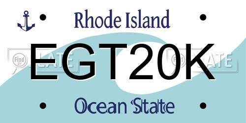 EGT20K Rhode Island License Plate