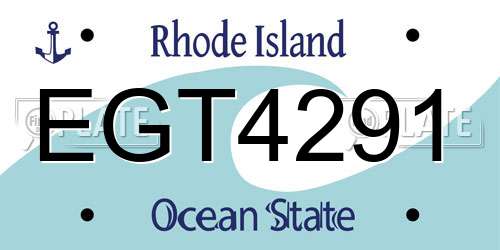 EGT4291 Rhode Island License Plate
