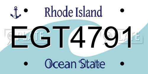 EGT4791 Rhode Island License Plate