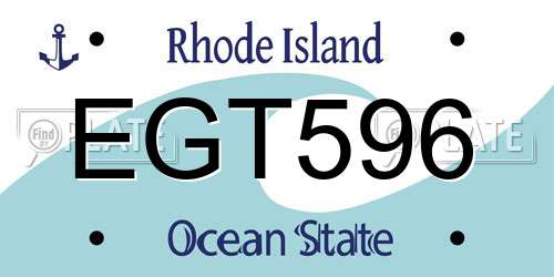 EGT596 Rhode Island License Plate