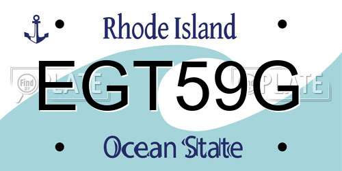 EGT59G Rhode Island License Plate