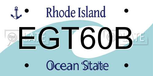 EGT60B Rhode Island License Plate