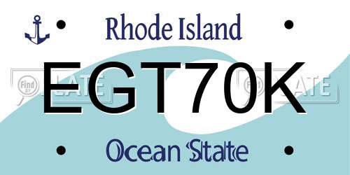 EGT70K Rhode Island License Plate