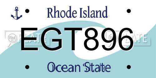 EGT896 Rhode Island License Plate