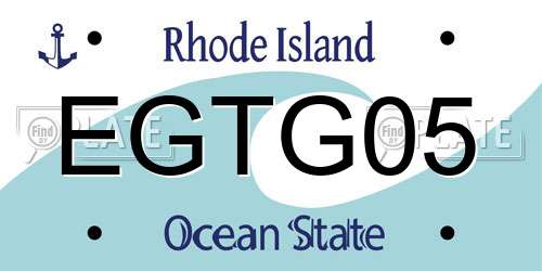 EGTG05 Rhode Island License Plate