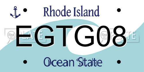 EGTG08 Rhode Island License Plate