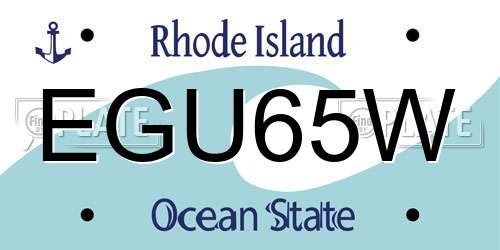 EGU65W Rhode Island License Plate